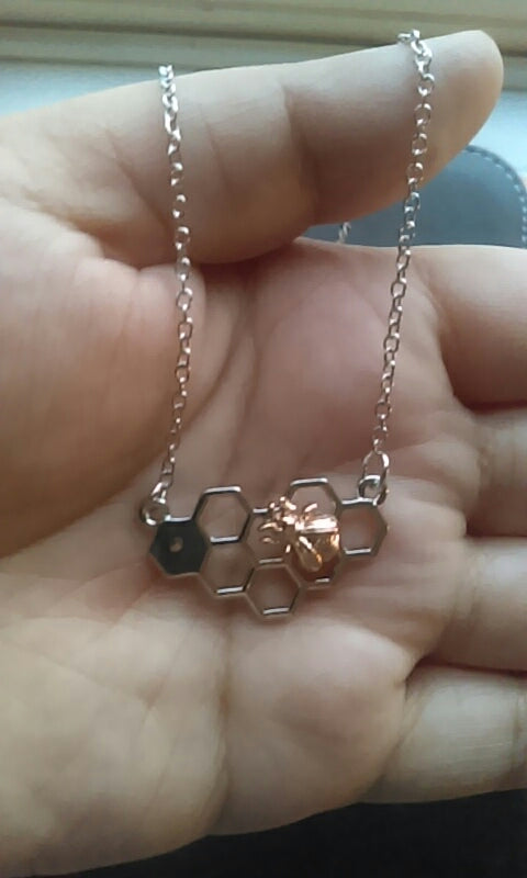 Honeycomb Bee Necklace