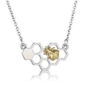 Honeycomb Bee Necklace